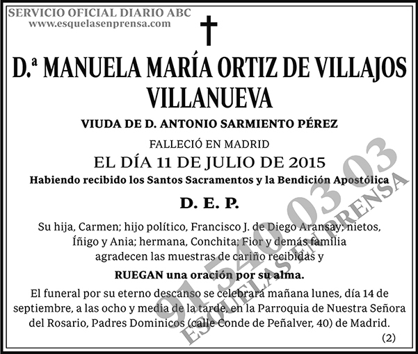 Manuela María Ortíz de Villajos Villanueva